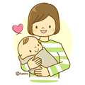 赤ちゃんを抱くチャイルドマインダーの女性